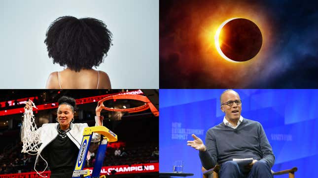 Image for article titled Big Check For Black Woman Fired For Not Wearing A Wig, Pastors Give Eclipse Warning, NBC Host Lester Holt Will Reveal Secret Life and More News On The Culture