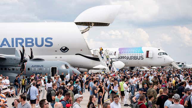 business new tamfitronics Airbus planes at the International Aerospace Exhibition