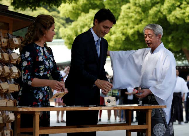 Offering prayers in Japan.