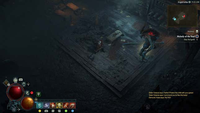 A Level 50 Barbarian in Diablo IV tackling a side quest.