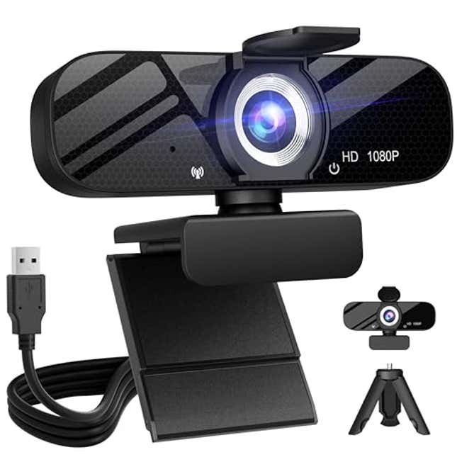 Image for article titled Full HD Webcam with Built-in Microphone and Rotatable Tripod, Now 35% Off