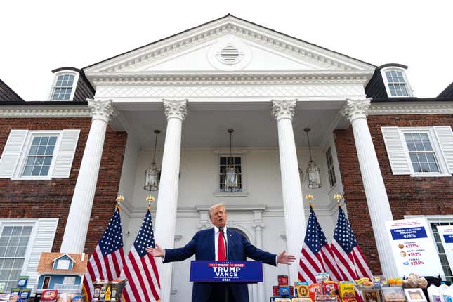 Donald Trump at his New Jersey golf club, where several drones have been spotted