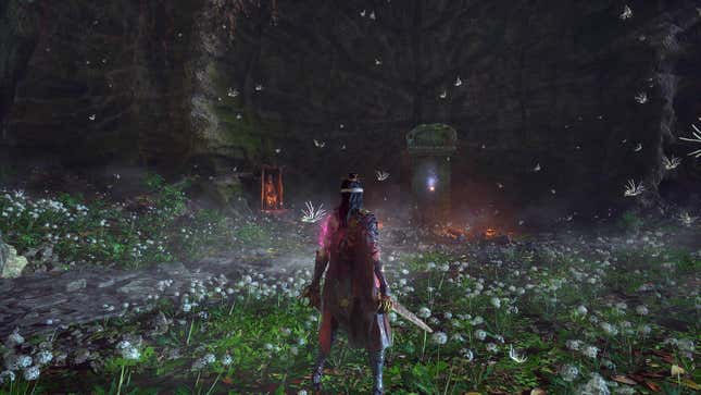 Where To Find All Faces Of The Past The protagonist of Wuchang stands before a gesture spot.