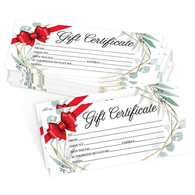 Image for article titled 25 4x9 Christmas Gift Certificates For Business Gifts For Clients, Now 41% Off