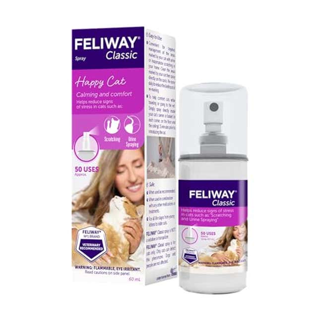 Image for article titled FELIWAY Classic Cat Calming Pheromone Spray (60 mL), Now 17% Off