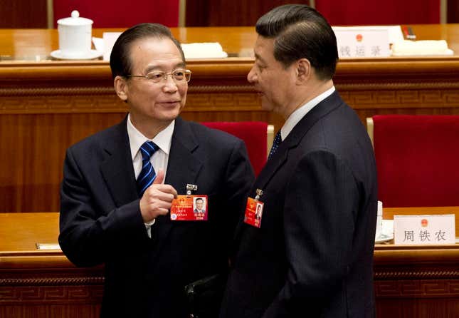 Wen Jiabao and Xi Jinping, hapless proletarian victims of the running-dogs of American imperialism.