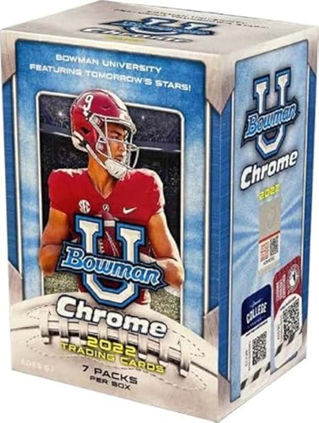 Image for article titled 2022-23 Bowman Chrome University Football Value Box, Now 21% Off