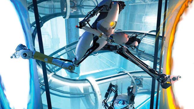 An image shows robots as seen in Portal 2. 
