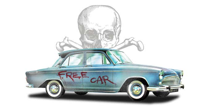 Image for article titled Car With &#39;Free Car&#39; Sign On It Had Dead Body In Trunk