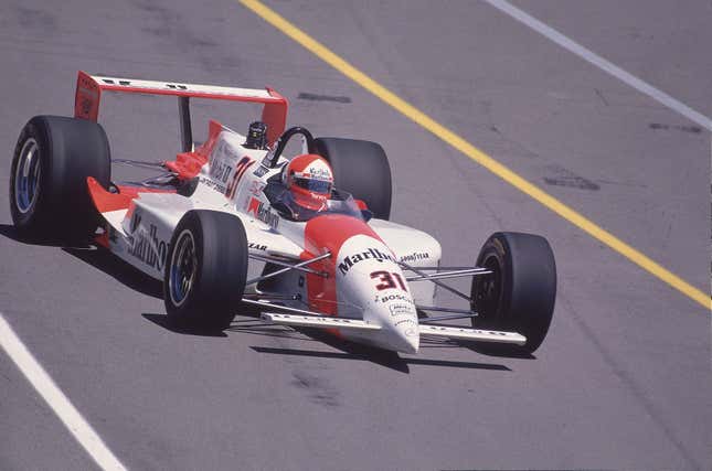 CART Indianapolis 500, Al Unser Jr, in action at Brickyard, Indianapolis, IN 5/29/1994