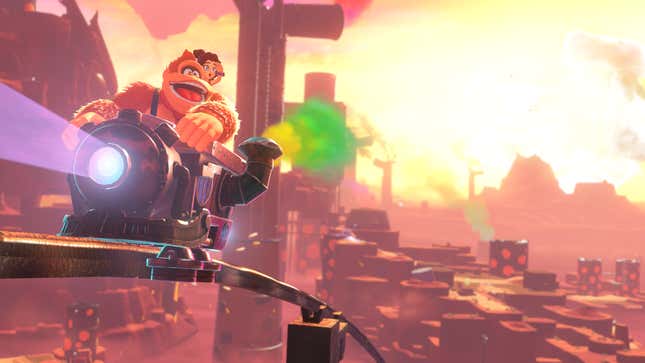 A screenshot of Donkey Kong Banaza shows off the game. 