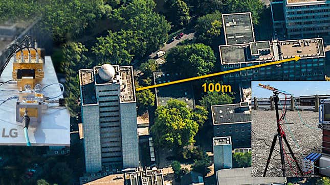 Image for article titled Researchers Just Set a New Distance Record for 6G Transmissions: a Building Next Door