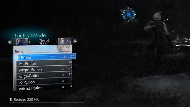 Ein Screenshot von Final Fantasy VII Rebirth zeigt Menüelemente.