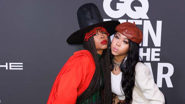 Erykah Badu and Puma Curry attend the 25th GQ Men of the Year Awards 2023 at The Tunnel on November 30, 2023 in Berlin, Germany.