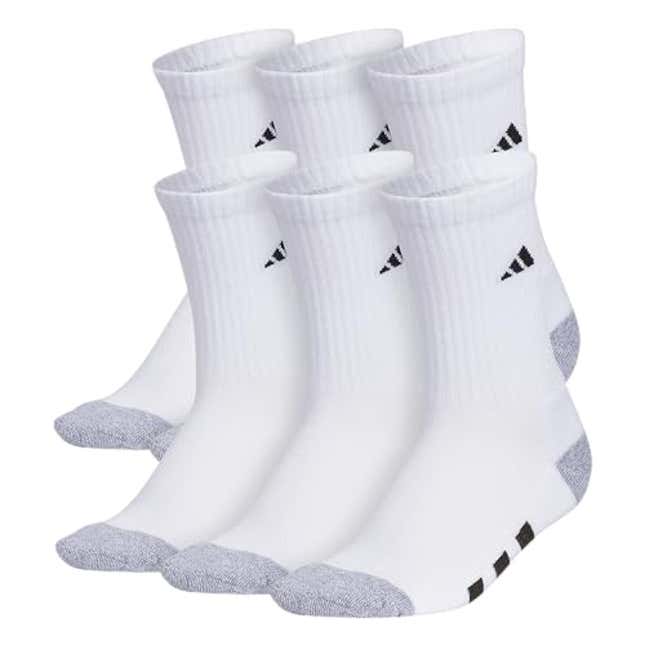 Image for article titled adidas Athletic Cushioned Crew Socks (6-Pair) for Kids, Now 25% Off