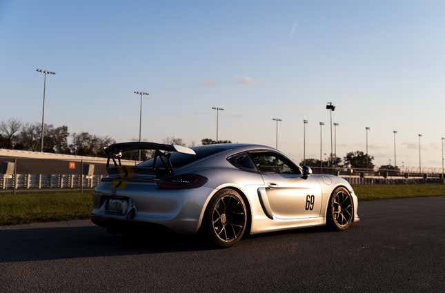 silver porsche cayman gt4 modified by bgb