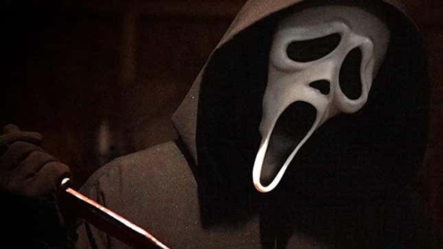 Ghostface holding a knife in the new Scream movie.