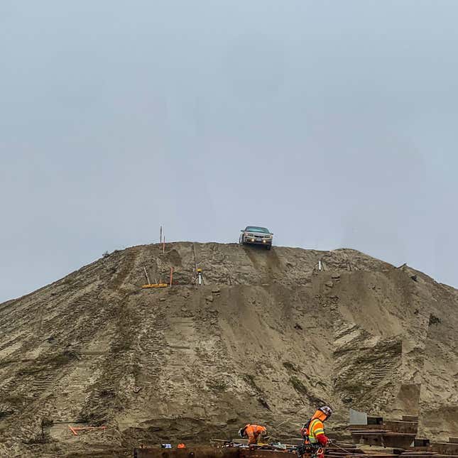 Image for article titled Senior Citizen Nearly Drives Off A Dirt Cliff At A Construction Site In California