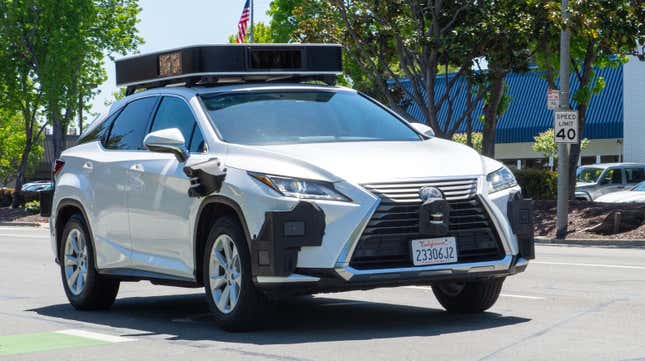 An Apple test car converted into a self-driving vehicle can be seen in Silicon Valley.