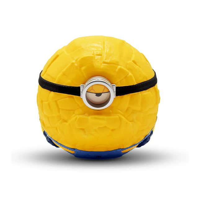 A Despicable Me 4-themed popcorn bucket that looks like a Minion.