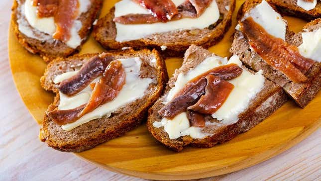 Anchovies on toast