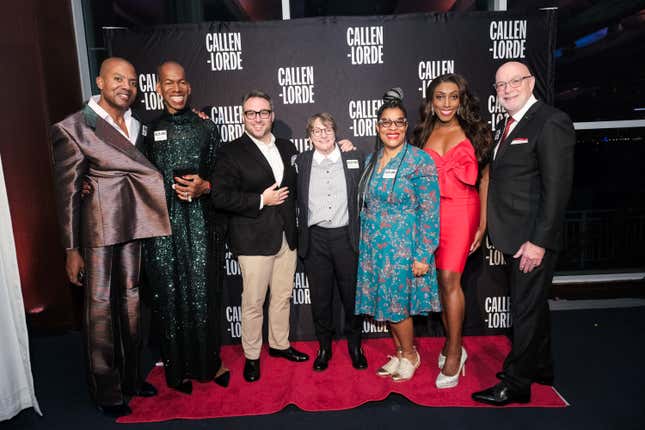 NEW YORK, NEW YORK - NOVEMBER 02: Carl Gaines, Blane Charles, Matthew Cohen, Vickie A. Tillman, Lanita A. Ward-Jones, Giselle Byrd, and Patrick McGovern attend the 23rd annual Callen-Lorde Community Health Awards at Pier Sixty at Chelsea Piers on November 02, 2023 in New York City. 