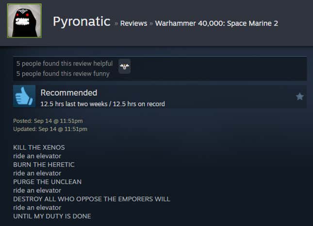 Image for the article titled “Warhammer 40,000: Space Marine 2, told by Steam reviews”