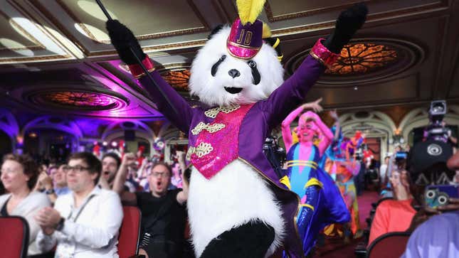 A photo shows a dancing panda from E3 2019. 