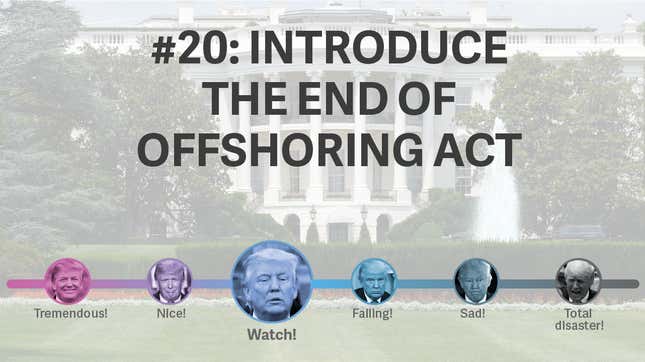 Image for article titled Trump made 28 promises for his first 100 days. We graded how he’s doing half-way through