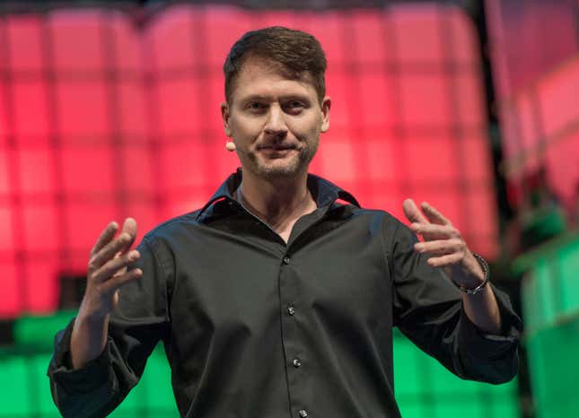 Lifestyle Bryan Johnson, founder of Kernel, OS Fund and Braintree delivers remarks during the opening night of Web Summit in Altice Arena on November 06, 2017 in Lisbon, Portugal