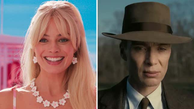 Margot Robbie in Barbie (Warner Bros.), Cillian Murphy in Oppenheimer (Universal Pictures)