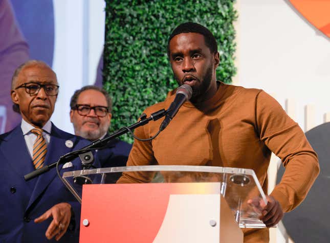 Include an image Sean “Diddy” Combs speaks during the Congressional Black Caucus Foundation Annual Legislative Conference National Town Hall on September 21, 2023 in Washington, DC. 