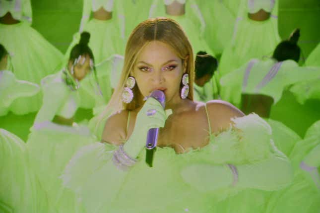 Beyonce performs during the 94th Oscars at the Dolby Theatre in Hollywood, California on March 27, 2022.