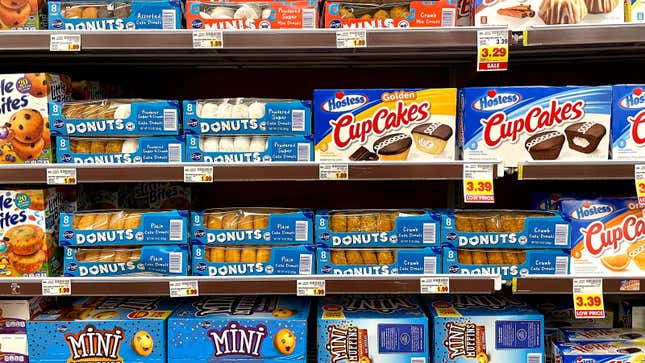 A photo of the snack isle in a gas station