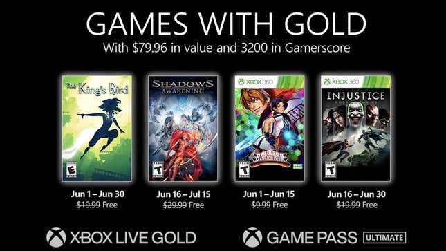 Image for article titled Here&#39;s June 2021&#39;s Xbox Live Games With Gold