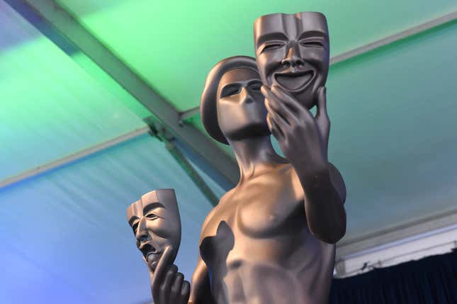 The Actor Statue at the 28th Screen Actors Guild Awards held at Barker Hangar on February 27th, 2022 in Santa Monica, California.