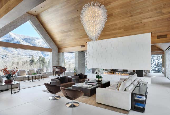 Interiors of Taylor’s home in Aspen, Colorado