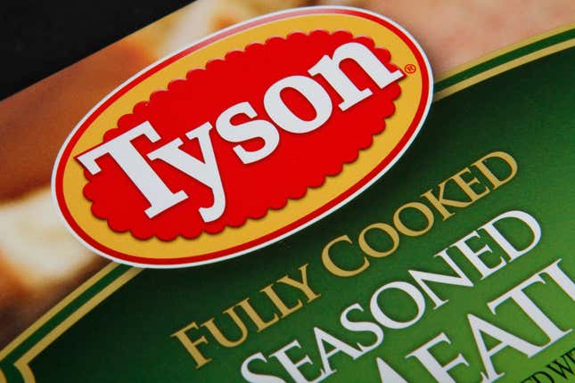 FILE - A Tyson food product is displayed in Montpelier, Vt., Nov. 18, 2011. Conservatives in mid-March 2024, have been calling for a boycott of Tyson Foods over false claims that the company is hiring 52,000 people who entered the U.S. illegally. But the company, which requires all of its employees to be authorized for work in the U.S., is not currently hiring for that number of positions. (AP Photo/Toby Talbot, File)