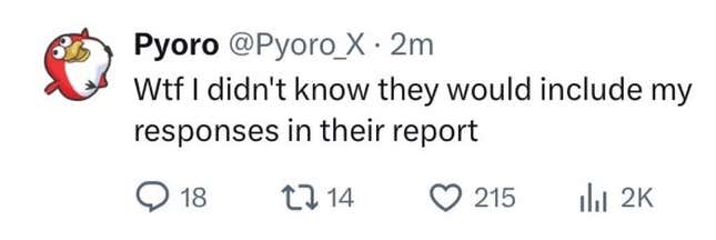 A tweet shows Pyoro saying they didn't know a reporter would quote them. 