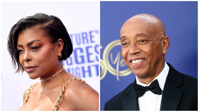 Taraji P. Henson, left; Russell Simmons.