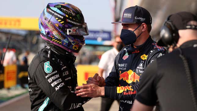 Image for article titled Red Bull Is Still Mad About That Lewis Hamilton-Max Verstappen Crash