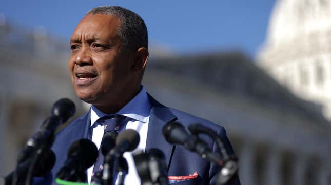  District of Columbia Attorney General Karl Racine speaks during a news conference on the January 6th insurrection December 14, 2021 on Capitol Hill in Washington, DC. Racine announced that the District of Columbia is suing the Oath Keepers and Proud Boys for damages from the insurrection. 