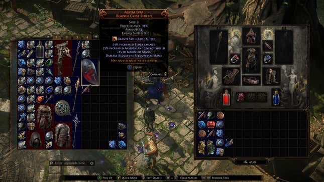 A unique random shield in Path of Exile 2.