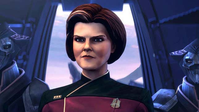 Image for article titled Star Trek: Prodigy Almost Made Janeway Captain of the Enterprise, Until Kate Mulgrew Said No