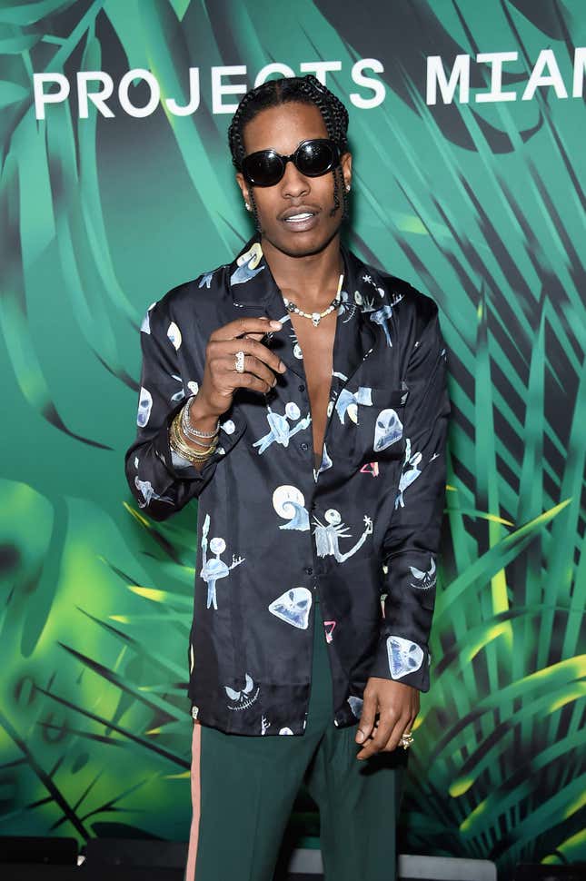 MIAMI BEACH, FL - DECEMBER 06: A$AP Rocky attends the Artsy Projects Miami x Gucci: Special Thanks to Bombay Sapphire at The Bath Club on December 6, 2017 in Miami Beach, Florida. 
