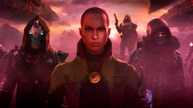 Destiny 2 heroes look on in shock. 