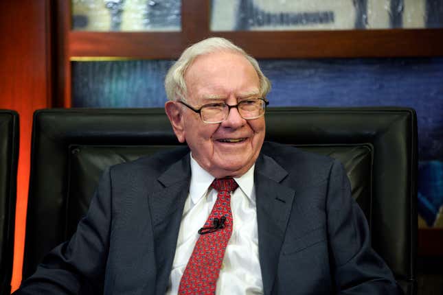 FILE - Berkshire Hathaway Chairman and CEO Warren Buffett smiles during an interview, May 7, 2018, in Omaha, Neb. Buffett joined the recent oil-buying spree in the market this week by resuming Berkshire Hathaway&#39;s purchases of Occidental Petroleum stock for the first time in four months. Buffett&#39;s company said late Wednesday, Oct. 25, 2023 that it invested more than $246 million to add to its already massive Occidental stake. (AP Photo/Nati Harnik, File)