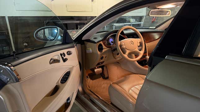 Interior of a 2006 Mercedes-Benz CLS500 with the door open