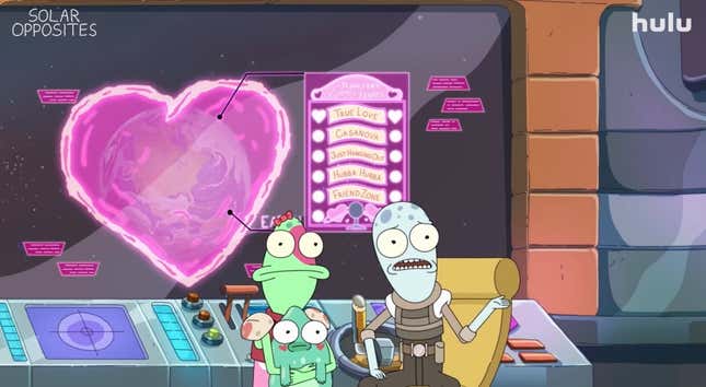 Image for article titled Solar Opposites Wants to Be Your Horny Alien Valentine