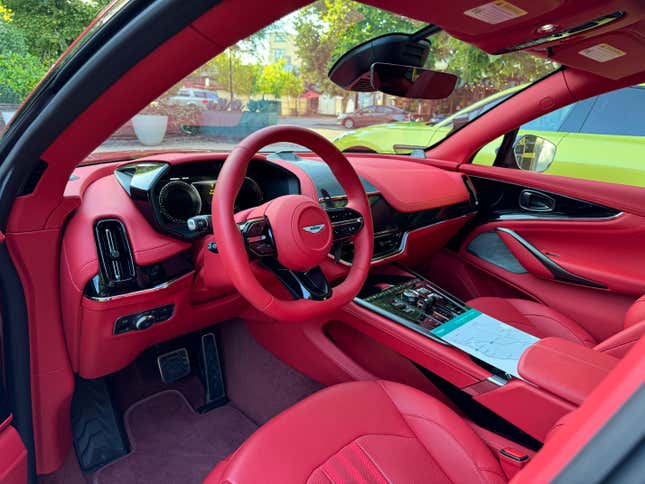 Red interior of an Aston Martin DBX707